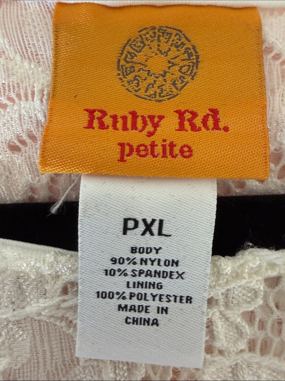 Ruby Rd. Ivory Lace Flutter-Sleeve Blouse - Picture 3 of 3